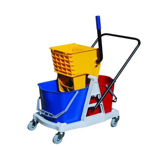 Nuctom 35L Double Mop Bucket Steel-Plastic Trolley with Side Press Wringer