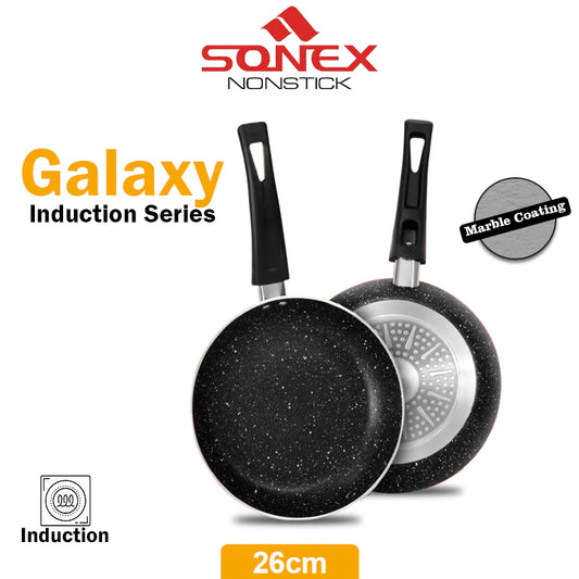 JS Junoon Sonex Nonstick Galaxy Frypan – 26 cm Marble Coated, Induction Compatible Pan