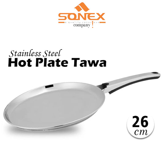 JS Junoon Sonex Stainless Steel Hot Plate Tawa – 26cm Durable Cookware