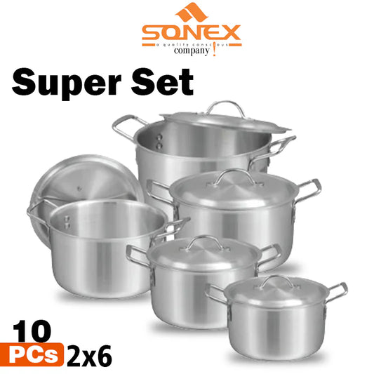 JS Junoon Sonex Metal Finish Super Set – 10 Pcs Durable Cookware Collection