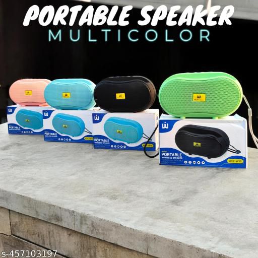 Wuf-W15 Portable Speaker High Quality Bass Sound With Cable (Box Pack) (Random Colours)