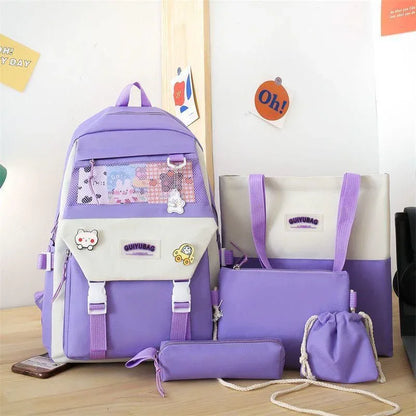 4Pcs Premium School Bag & Backpack Set for Girls – Imported Collection - JSJunoon.com