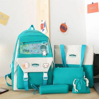 4Pcs Premium School Bag & Backpack Set for Girls – Imported Collection - JSJunoon.com