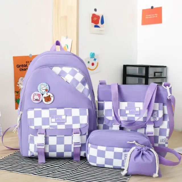 4Pcs Premium School Bag & Backpack Set for Girls – Imported Collection