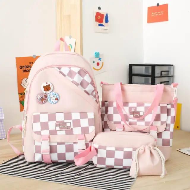 4Pcs Premium School Bag & Backpack Set for Girls – Imported Collection