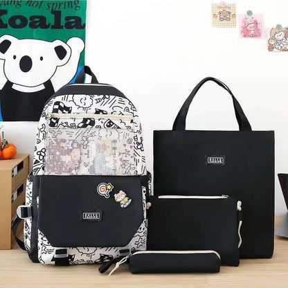 4Pcs Premium School Bag & Backpack Set for Girls – Imported Collection - JSJunoon.com