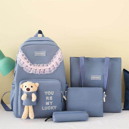 4Pcs Premium School Bag & Backpack Set for Girls – Imported Collection - JSJunoon.com