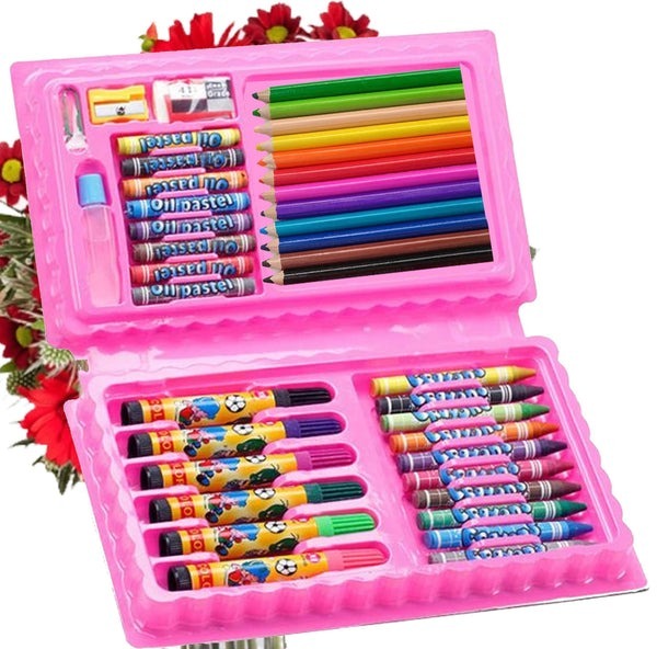 42Pcs Kids Drawing Colours Art Set – Non-toxic, Bright & Vibrant Colors for Creative Art & Craft