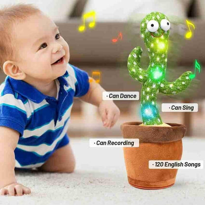 Dancing and Talking Cactus Toy for Kids – Interactive Musical Plush Toy with Light & Sound, Box Pack - JSJunoon.com