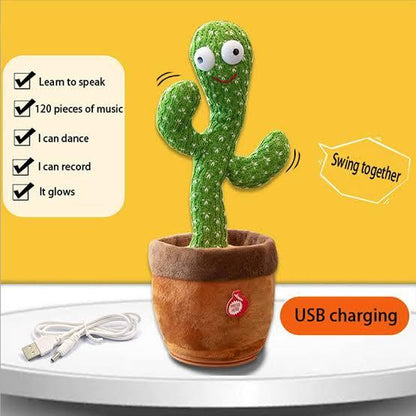 Dancing and Talking Cactus Toy for Kids – Interactive Musical Plush Toy with Light & Sound, Box Pack - JSJunoon.com