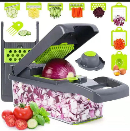 16 in 1 Multifunctional Vegetable Chopper and Slicer – Food Processor with Multiple Blades & Easy Storage - JSJunoon.com
