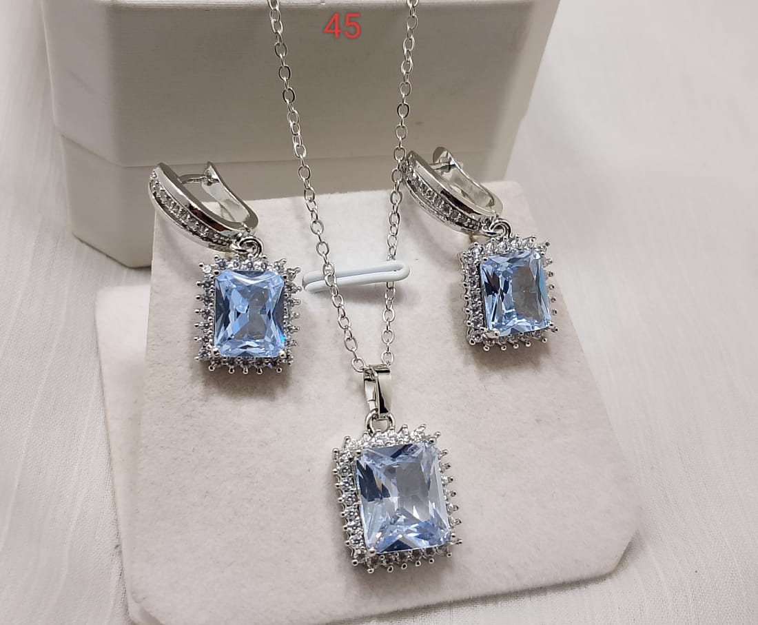 Zarcon 2 Pieces Silver Chain Locket with Earrings Set – Best Quality Jewellery for Women