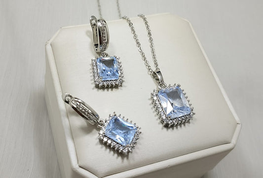 Zarcon 2 Pieces Silver Chain Locket with Earrings Set – Best Quality Jewellery for Women