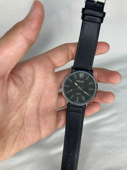 JS Junoon Black Leather Men’s Watch – Decent Look, Elegant & Durable Timepiece - JSJunoon.com