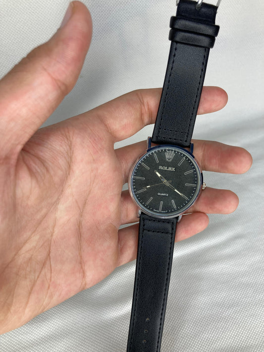 JS Junoon Black Leather Men’s Watch – Decent Look, Elegant & Durable Timepiece