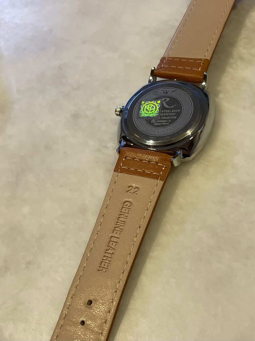 JS Junoon White Dial Men’s Watch – Brown Leather Strap, Elegant & Durable Timepiece