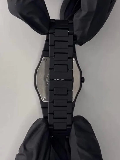 Luxury Fiber Body Wrist Watch with Arabic Dial – Pure Black, Lightweight, Durable, Elegant Design for Men - JSJunoon.com