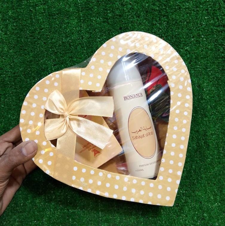 Pack of 2 – Heart Perfume and Body Spray Gift Set – Long-Lasting Fragrance – Ideal for Gifting – Rs. 1200 Each – Bulk Discount Available