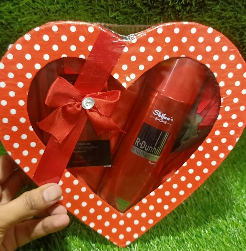 Pack of 2 – Heart Perfume and Body Spray Gift Set – Long-Lasting Fragrance – Ideal for Gifting – Rs. 1200 Each – Bulk Discount Available