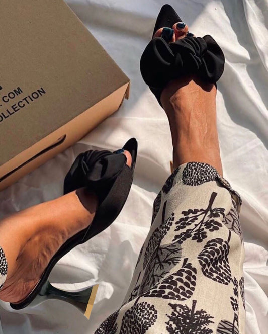 JS Junoon Women’s Elegant Bow Heels – Stylish Zara-Inspired Heels – Sizes 7–11