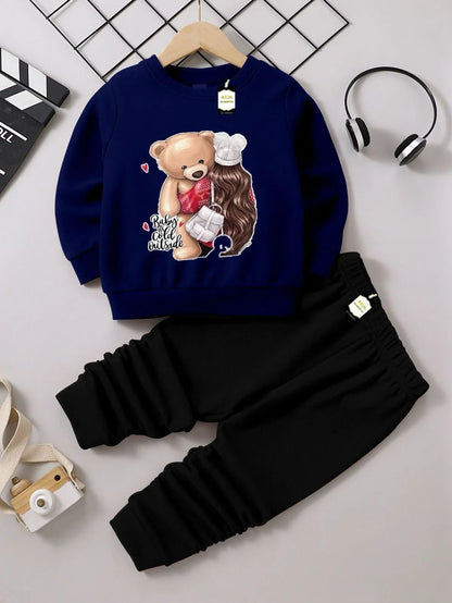 Kids Winter Collection Pack of 3 – Sweatshirt, Trouser & Cap | Warm Fleece Outfit Set (Sizes S–XXL, Ages 3–10 Years) - JSJunoon.com