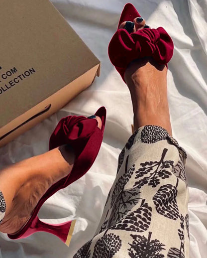 JS Junoon Women’s Elegant Bow Heels – Stylish Zara-Inspired Heels – Sizes 7–11 - JSJunoon.com