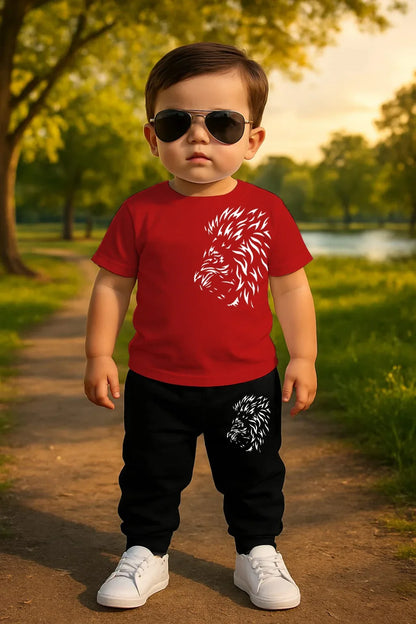 Kids Tracksuit Pack of 2 (T-Shirt & Trouser) – High Quality Fabric with 3D Digital Print | Ages 1–8 Years - JSJunoon.com