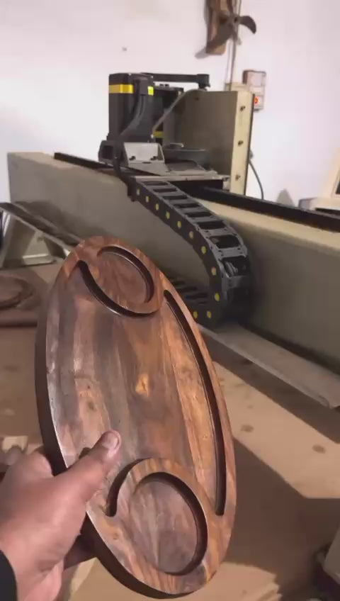 Wooden Serving Plate for Burgers & Sandwiches
